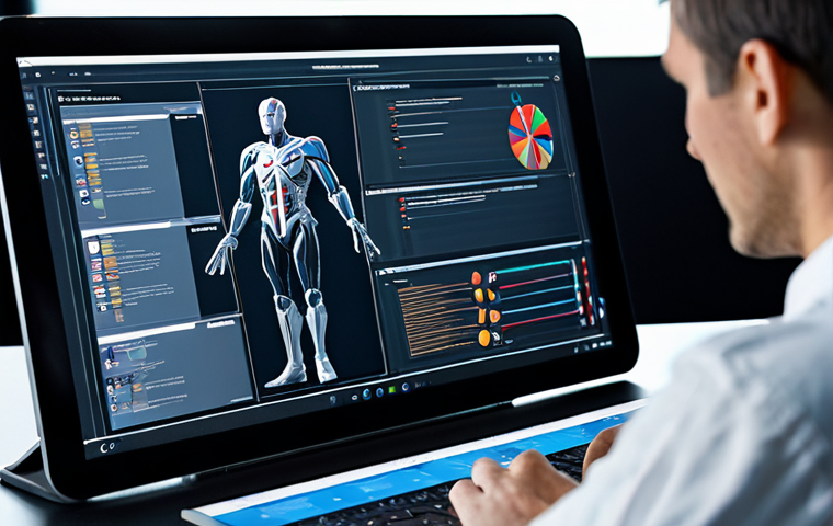A professional game narrative designer, focused intently on a digital tablet displaying intricate story flowcharts and character development notes. The subject is wearing professional yet comfortable attire, fully clothed. They are seated at a modern, clean desk in a well-lit creative studio, with a large monitor in the background showing abstract game world concepts. The atmosphere is one of deep concentration and innovation. Perfect anatomy, correct proportions, natural pose, well-formed hands, proper finger count, natural body proportions. High-quality professional photography, cinematic lighting, vibrant colors. safe for work, appropriate content, modest, family-friendly.