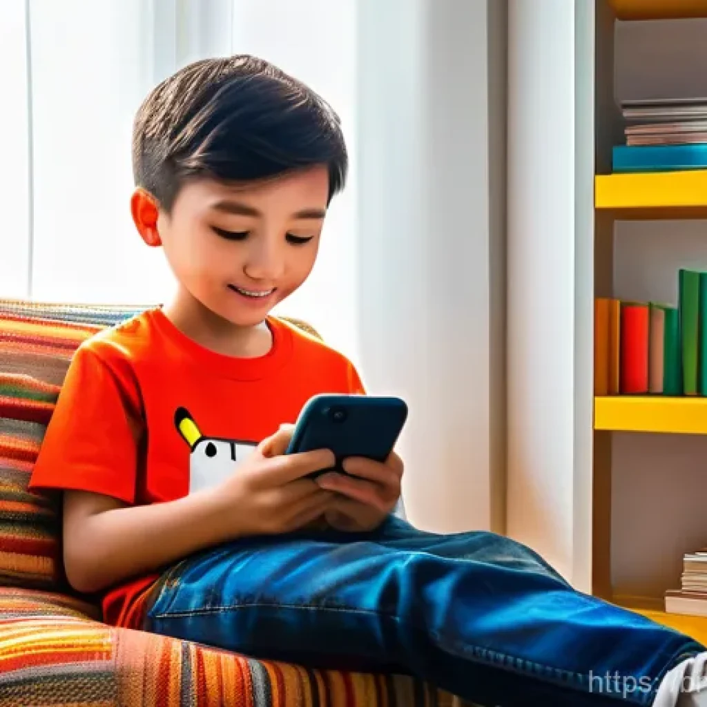 로블록스 모바일 설치 방법 - **Prompt 1: Child playing Roblox on a mobile phone**
    "A cheerful 10-year-old boy, with bright, c...