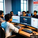 로블록스 부자되는 비법 - A vibrant and engaging Roblox game development scene featuring a diverse group of young Bengali deve...