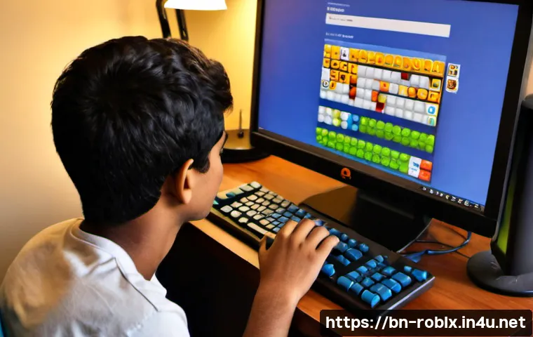 Home 17 로블록스 텍스트 채팅 명령어 - Photorealistic over-the-shoulder view of a Bengali teenager using a desktop computer for a colorful ...